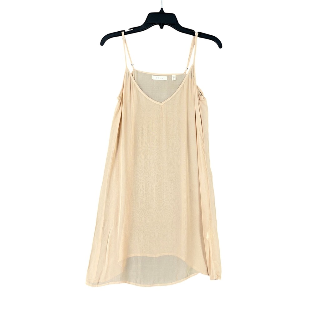 Doen Sheer Slip Dress Womens S V Neck Relaxed Flowy Minimal Elegant Quiet Luxury